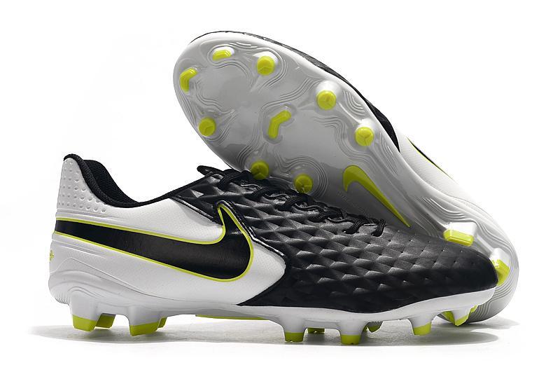 Nike Tiempo Legend VIII FG Soccers Cleats Shoes Black White