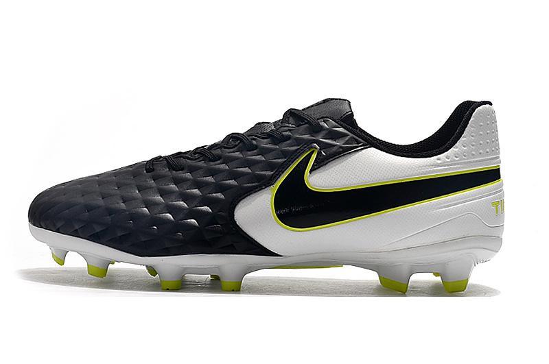 Nike Tiempo Legend VIII FG Soccers Cleats Shoes Black White