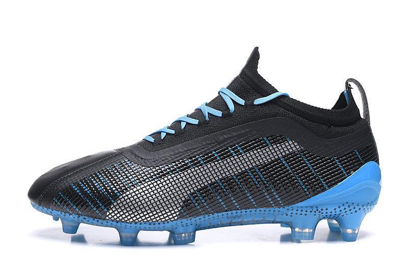 Puma One 5.1 FG AG Soccers Cleats Shoes Black Blue