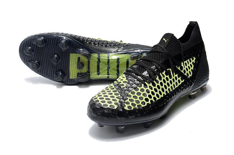 PUMA Future 18.1 Netfit FG Soccer Cleats Black Green