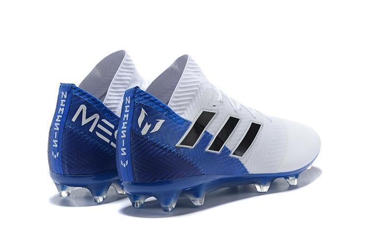 New Adidas Nemeziz Messi 18.1 FG Soccer Cleats Shoes White Blue Black