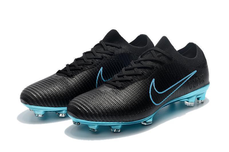 Nike Mercurial Vapor Flyknit Ultra FG Soccer Cleats Black Blue