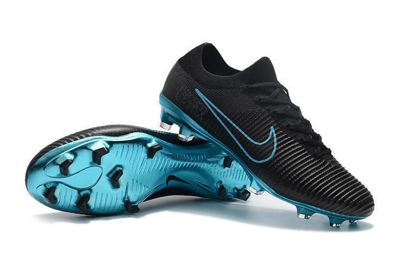 Nike Mercurial Vapor Flyknit Ultra FG Soccer Cleats Black Blue