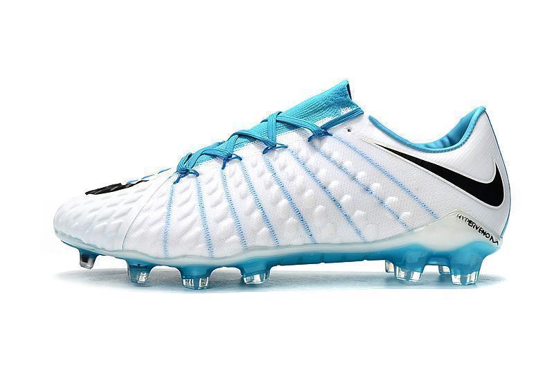 New NIke Hypervenom Phantom III DF FG Soccer Cleats Shoes White Light Blue