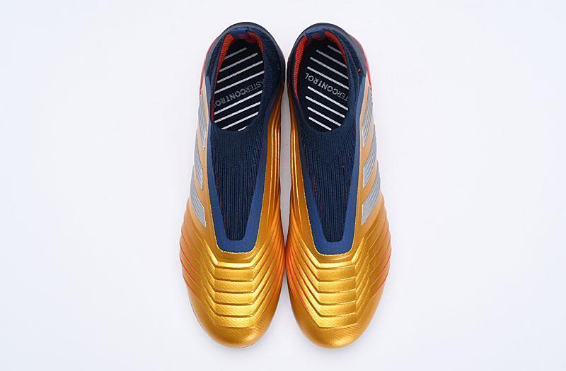 New Adidas Predator 19.1 FG Soccer Cleats Shoes Orange Blue Laceless