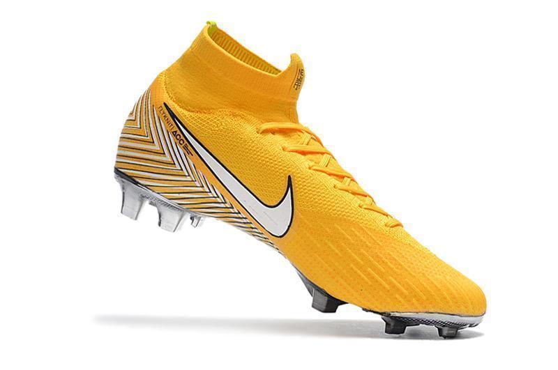 NIKE Mercurial Superfly VI 360 Elite Neymar FG Yellow White High Cut