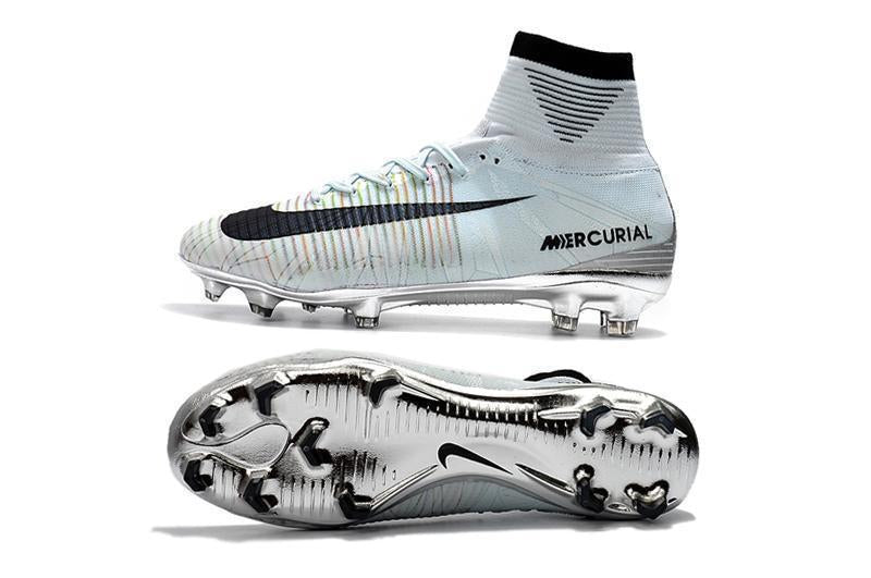 Nike Mercurial Superfly V CR7 FG Soccer Cleats Tint Black White Chrome