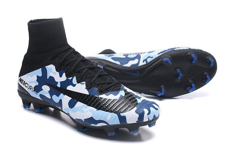 Nike Mercurial Superfly V FG Soccer Cleats Military Camouflage Blue