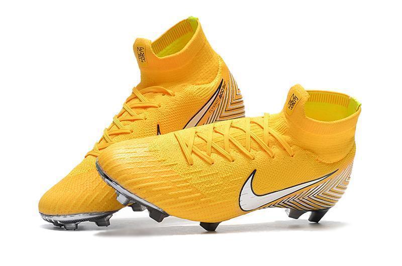 NIKE Mercurial Superfly VI 360 Elite Neymar FG Yellow White High Cut