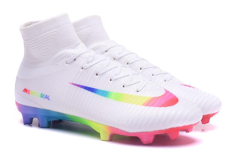 Nike Mercurial Superfly V FG Soccer Cleats True White Colourful