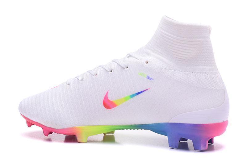 Nike Mercurial Superfly V FG Soccer Cleats True White Colourful