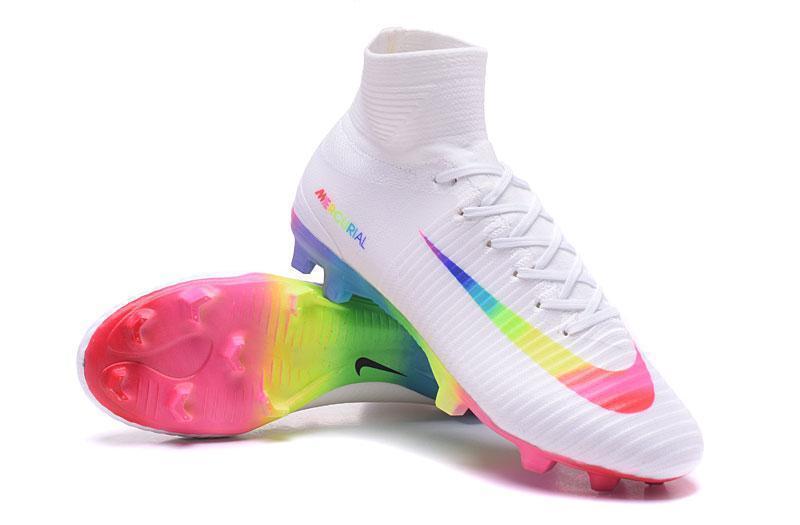 Nike Mercurial Superfly V FG Soccer Cleats True White Colourful