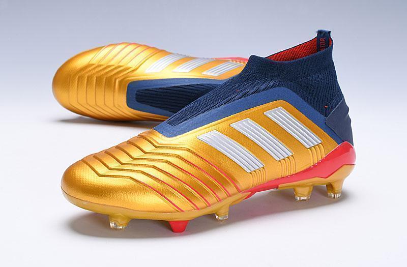 New Adidas Predator 19.1 FG Soccer Cleats Shoes Orange Blue Laceless