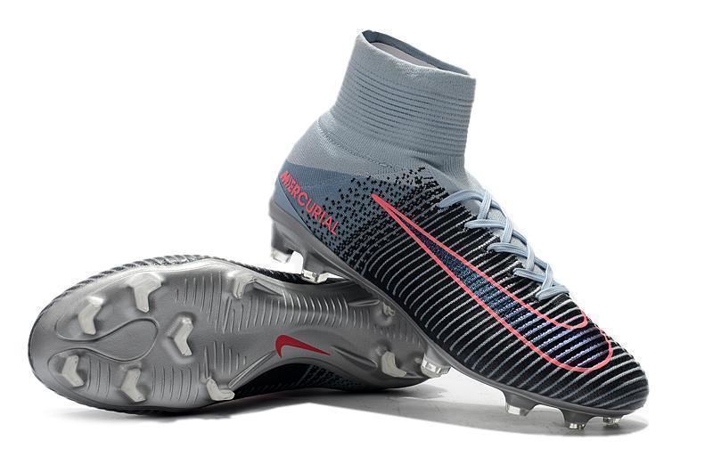 Nike Mercurial Superfly V FG Soccer Cleats Black Grey Chrome