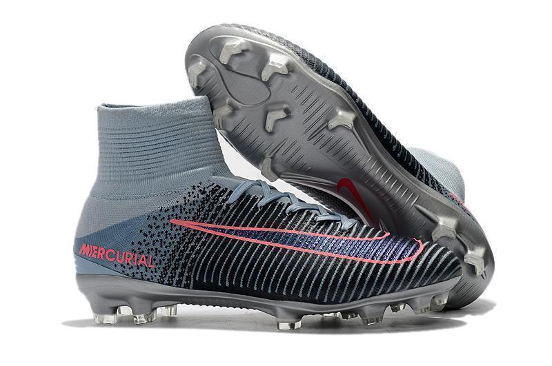 Nike Mercurial Superfly V FG Soccer Cleats Black Grey Chrome