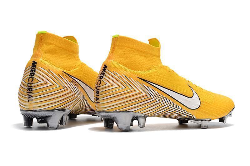 NIKE Mercurial Superfly VI 360 Elite Neymar FG Yellow White High Cut