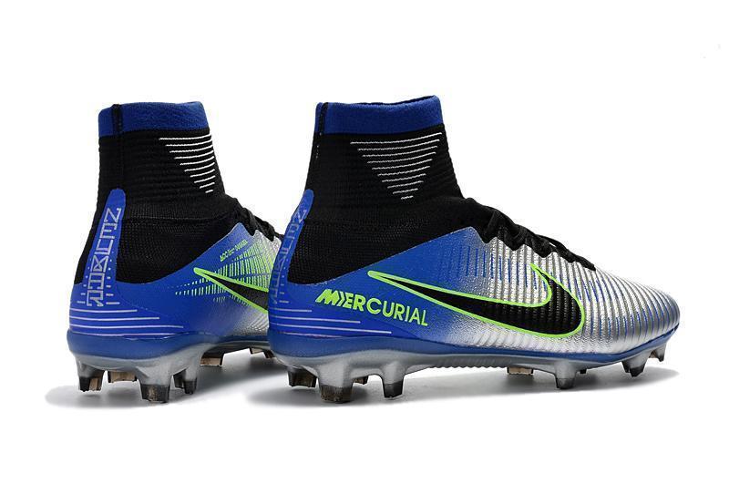 Nike Mercurial Superfly V FG Soccer Cleats Pure Platinum Blue Black