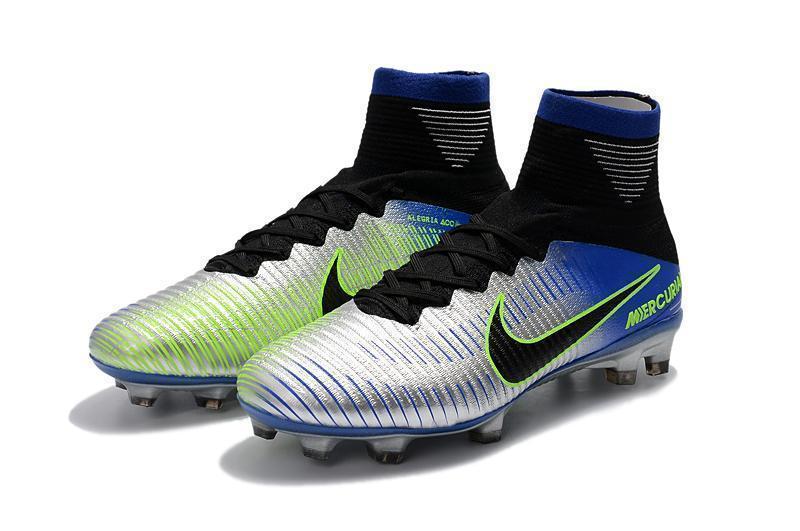 Nike Mercurial Superfly V FG Soccer Cleats Pure Platinum Blue Black