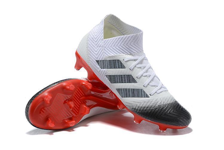 New Adidas Nemeziz 18.1 FG Soccer Cleats Shoes White Black Red