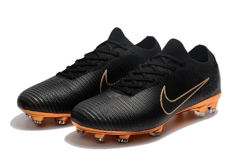 Nike Mercurial Vapor Flyknit Ultra FG Soccer Cleats Black Golden