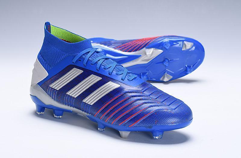 New Adidas Predator 19.1 FG Soccer Cleats Shoes Blue Red