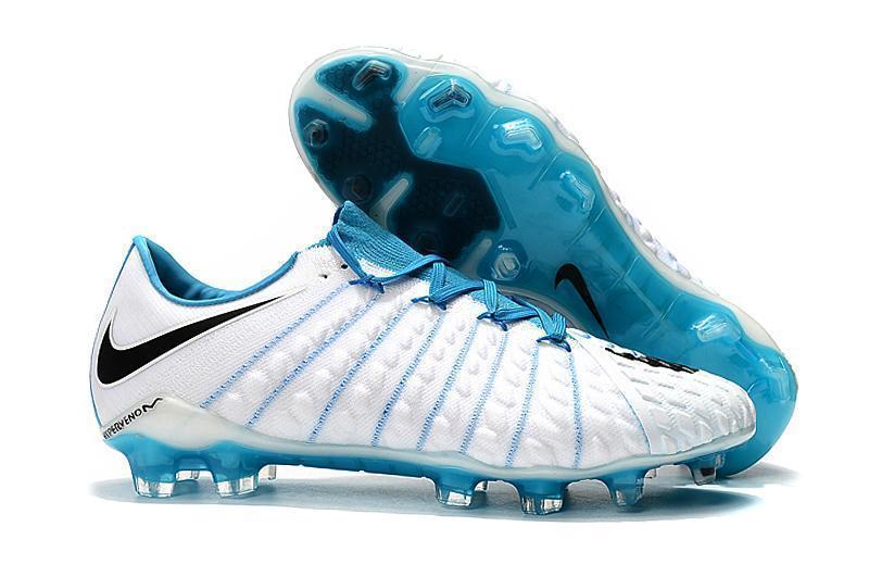 New NIke Hypervenom Phantom III DF FG Soccer Cleats Shoes White Light Blue