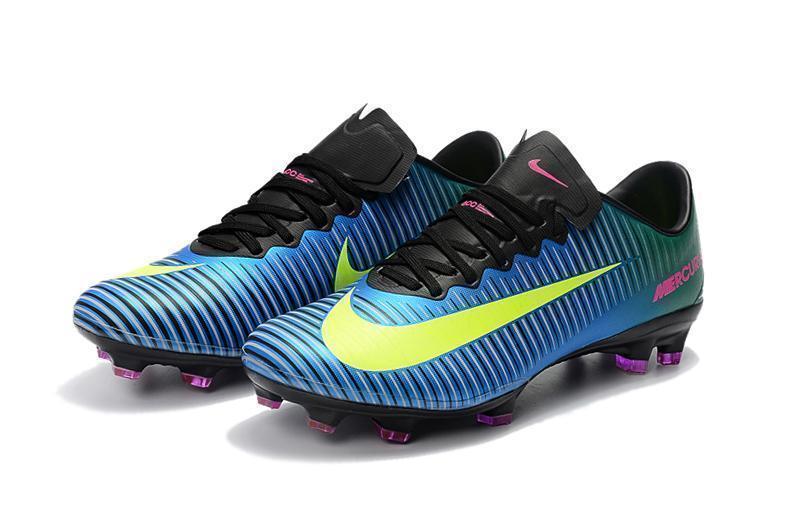 Nike Mercurial Vapor XI FG Soccer Cleats Blue Green Yellow