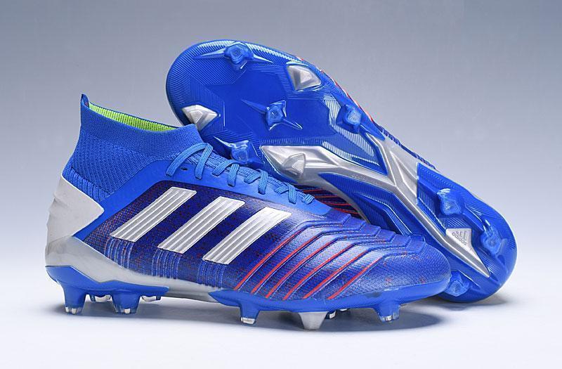 New Adidas Predator 19.1 FG Soccer Cleats Shoes Blue Red