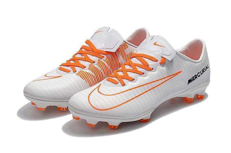 Nike Mercurial Vapor XI FG Soccer Cleats White Orange Black