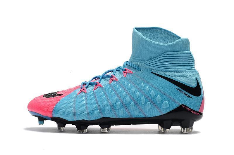 Nike Hypervenom Phantom III DF FG Soccer Cleats Blue Pink Black