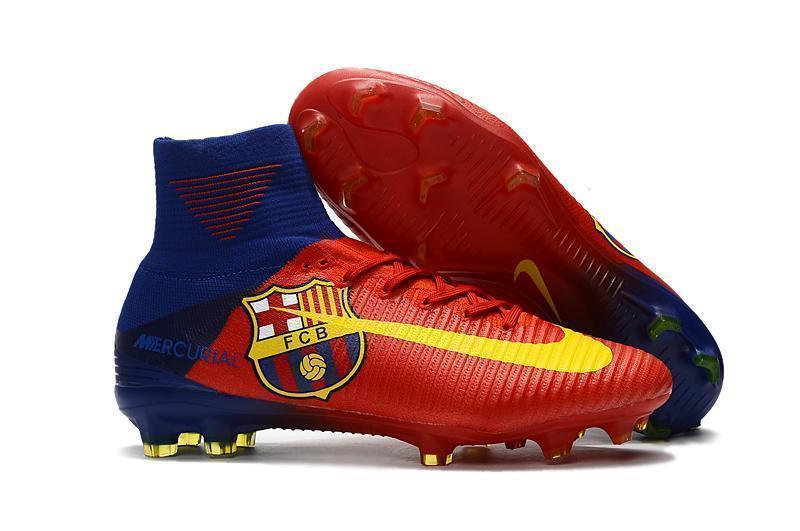 Nike Mercurial Superfly V Barcelona FG Soccer Cleats Red Blue Yellow