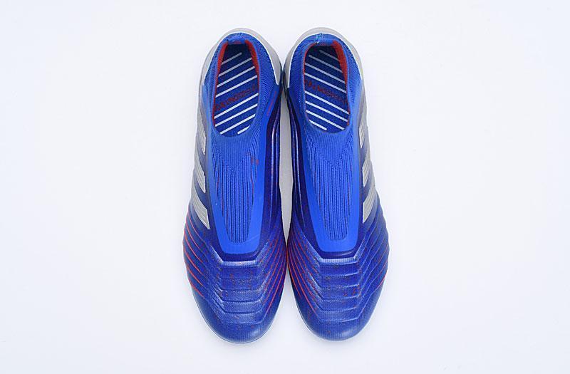 New Adidas Predator 19.1 FG Soccer Cleats Shoes Blue Red Laceless