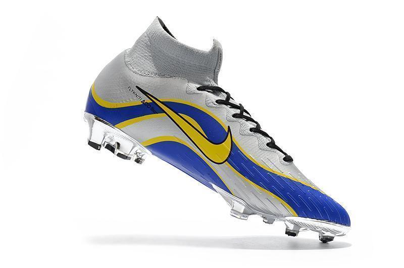 NIKE Mercurial Superfly VI 360 Elite FG Silver Blue Yellow Lining