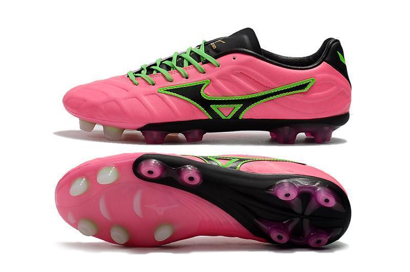 Mizuno Rebula V1 FG Soccer Cleats Pink Black Green