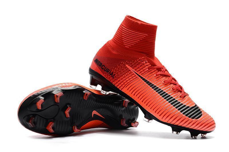 Nike Mercurial Superfly V FG Soccer Cleats Red Black