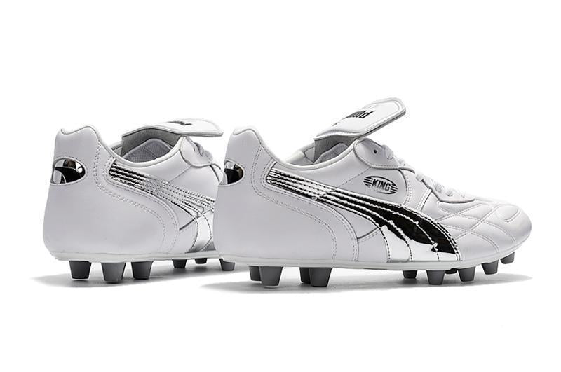 PUMA King Top M.I.I CHROME FG Soccer Cleats White Silver Metallic