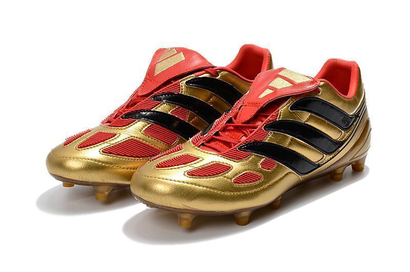 New Adidas Predator Accelerator  FG Soccer Cleats Shoes Gold Red Black