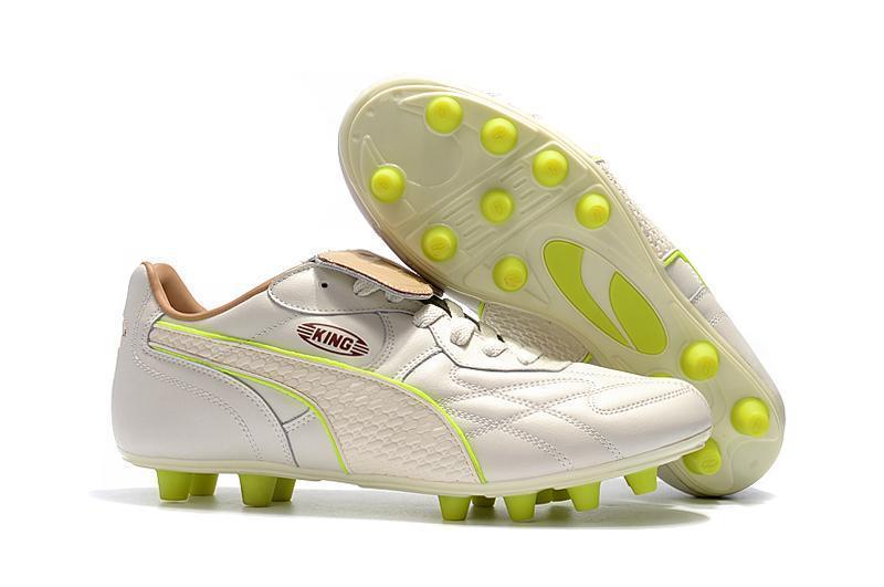 Puma King FG Football Shoes White/Green