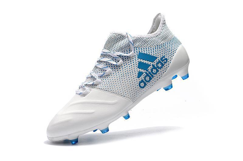 New Adidas X Series Leather FG Soccer Cleats Shoes White Blue