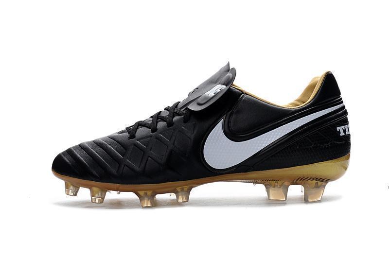 Nike Tiempo Legend VI FG Soccer Cleats Black White Metallic Gold