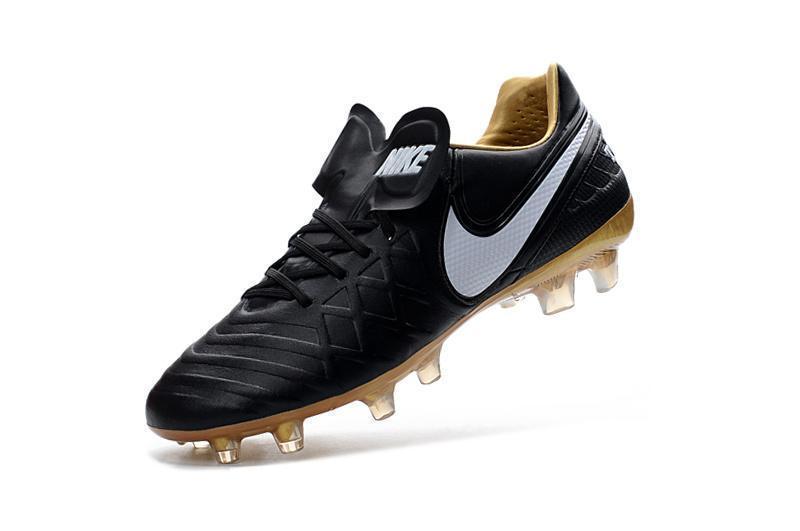 Nike Tiempo Legend VI FG Soccer Cleats Black White Metallic Gold