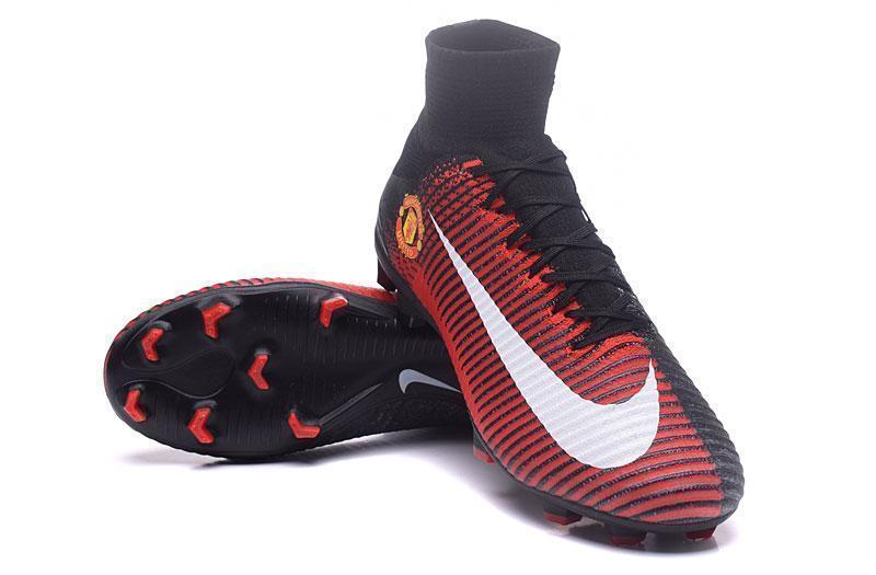 Nike Mercurial Superfly V Manchester United FG Soccer Cleats Red Black