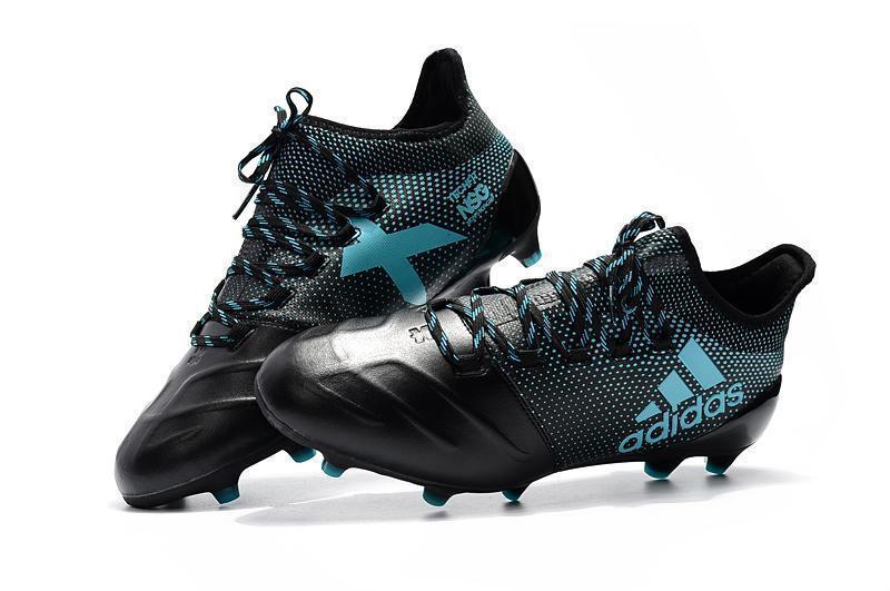 New Adidas X Series Leather FG Soccer Cleats Shoes Black Blue