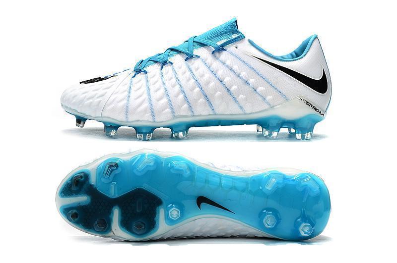 New NIke Hypervenom Phantom III DF FG Soccer Cleats Shoes White Light Blue