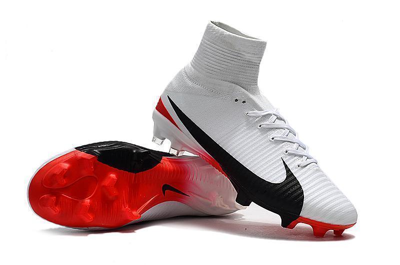 Nike Mercurial Superfly V FG Soccer Cleats White Red Black