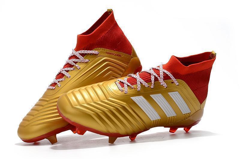 Adidas Predator 18.1 FG Soccer Cleats Golden Core White Red