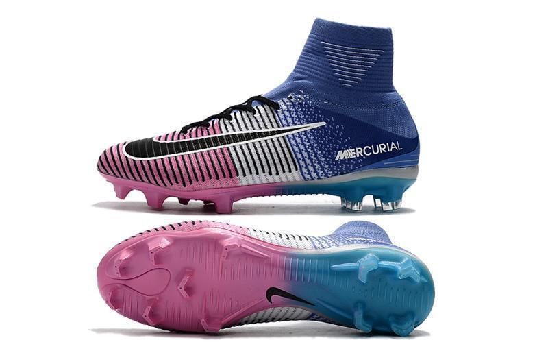 Nike Mercurial Superfly V FG Soccer Cleats Pink White Blue