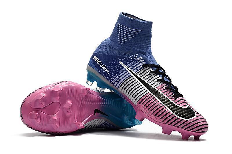 Nike Mercurial Superfly V FG Soccer Cleats Pink White Blue