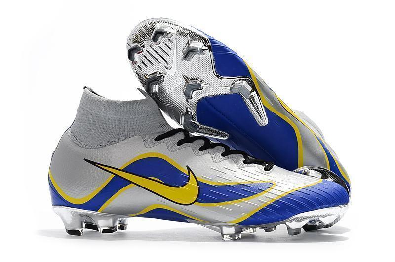 NIKE Mercurial Superfly VI 360 Elite FG Silver Blue Yellow Lining