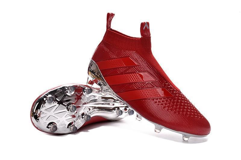 Adidas ACE 16+ Purecontrol FG/AG Soccer Cleats Red Silver